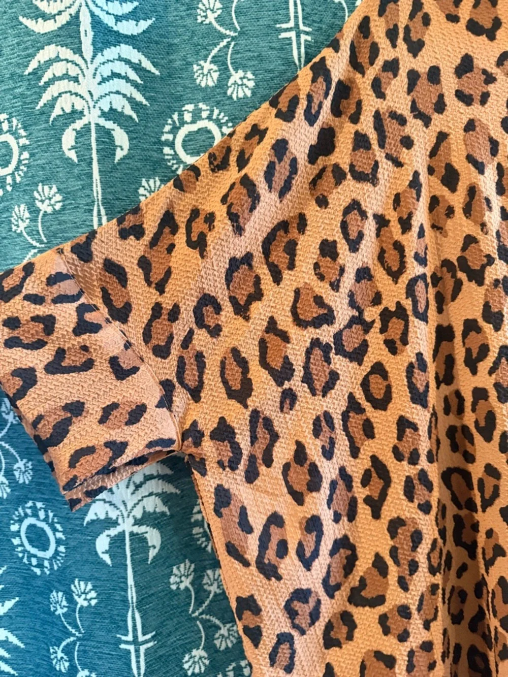 Free People Intimately FP Leopard Print Wake Up Flowing Tunic Shirt Brown XS - Picture 10 of 11